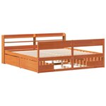 vidaXL Cadre de lit sans matelas cire marron 180x200cm bois pin massif