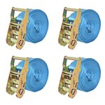 vidaXL Sangle d’arrimage 4 Pièces 2 tonnes 6 m x 38 mm Bleu