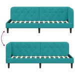 vidaXL Cadre de lit d'angle Turquoise 80 x 200 cm Velours