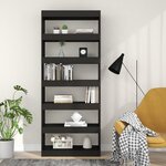 vidaXL Bibliothèque/Séparateur de pièce noir bois d'ingénierie