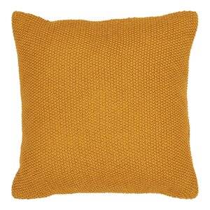 Coussin coton recyclé ocre 45 x 45 cm