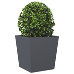 vidaXL Jardinières 2 Pièces anthracite 50x50x50 cm acier
