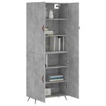 vidaXL Buffet haut Gris béton 69 5x34x180 cm Bois d'ingénierie