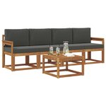vidaXL Ensemble de canapés d'extérieur 5 pc Naturel et Anthracite