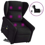 vidaXL Fauteuil inclinable de massage électrique Noir Tissu