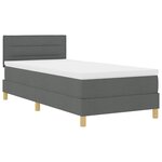 vidaXL Lit à ressorts avec matelas Gris foncé 90 x 200 cm tissu