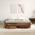 vidaXL Cadre de Lit avec Tiroirs Vieux bois Bois d'ingénierie 140 x 200 cm