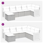 vidaXL Salon de jardin avec coussins 7 Pièces beige résine tressée