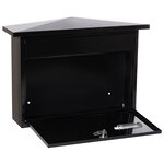 Boîte aux Lettres en Acier  Deco E5704  Fond Étroit  Anti-pluie  Noir