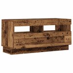 vidaXL Meuble TV avec lumières LED vieux bois bois d'ingénierie
