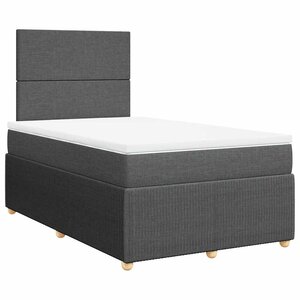 vidaXL Sommier à lattes de lit avec matelas Gris foncé 120x200cm Tissu