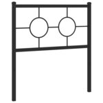 vidaXL Tête de lit métal noir 75 cm