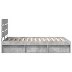 vidaXL Cadre de lit Gris Béton 135 x 190 cm Pin massif