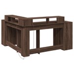vidaXL Bureau et lumières LED chêne marron bois d'ingénierie