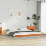 vidaXL Cadre de lit Marron cire 180 x 200 cm Bois massif en pin