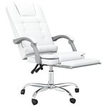 vidaXL Fauteuil de massage inclinable de bureau Blanc Similicuir
