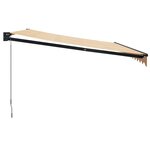 vidaXL Auvent rétractable jaune et blanc 4 5x3 m tissu et aluminium