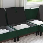 vidaXL Canapé moyen avec rangement Vert foncé Velours