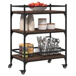 vidaXL Chariot de cuisine chêne marron 65x40x86 5 cm bois d'ingénierie