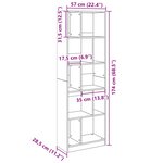 vidaXL Bibliothèque chêne fumé 57x28 5x174 cm bois d'ingénierie