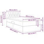 vidaXL Lit avec rangement et matelas Taupe 100 x 200 cm Velours