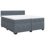 vidaXL Sommier à lattes de lit et matelas Gris foncé 200x200cm Velours