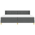 vidaXL Lit box spring avec matelas gris foncé  200 x 200 cm