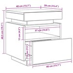 vidaXL Armoire de chevet et lumières LED chêne artisanal 40x39x48 5 cm