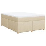 vidaXL Sommier à lattes de lit avec matelas Crème 140x200 cm Tissu