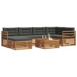 vidaXL Ensemble de canapés d'extérieur 7 Pièces Naturel et Anthracite