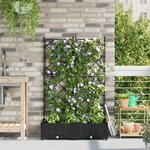 vidaXL Jardinière de jardin avec treillis 2 Pièces Noir 80x40x125.5 cm