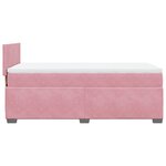 vidaXL Sommier à lattes de lit avec matelas Rose 90x200 cm Velours