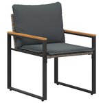 vidaXL Ensembles de meubles 3 Pièces Gris et Gris foncé Rotin