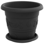 vidaXL Pots de plantes 24 Pièces Noir Ø 26 x 21.5 cm Plastique