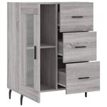 vidaXL Buffet sonoma gris 69 5x34x90 cm bois d'ingénierie