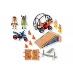 PLAYMOBIL 71808 - Action Heroes Cascadeurs avec quad moto et tremplins