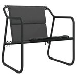 vidaXL Salon de jardin avec coussins 3 Pièces anthracite acier