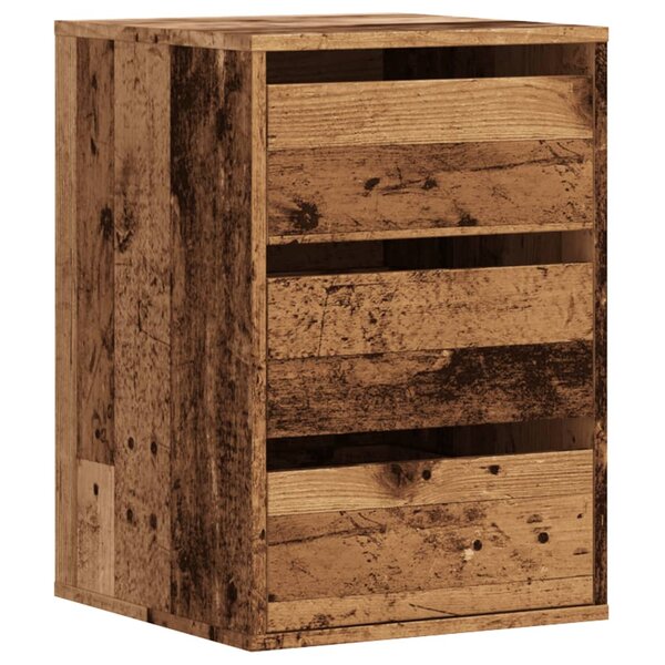 vidaXL Commode d'angle vieux bois 40x41x58 cm bois d'ingénierie