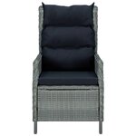 vidaXL Chaise inclinable de jardin tabouret Résine tressée Gris clair