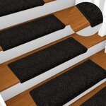 vidaXL Tapis d'escalier 10 Pièces 65x21x4 cm Noir