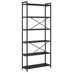 vidaXL Bibliothèque Chêne noir 80 x 30 x 188 cm Bois et Acier