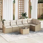vidaXL Ensemble de salle à manger pour jardin 7 Pièces Beige et crème