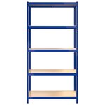 vidaXL Étagères à 5 niveaux 2Pièces Bleu Acier et bois d'ingénierie