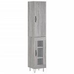 vidaXL Buffet haut Sonoma gris 34 5x34x180 cm Bois d'ingénierie