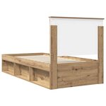 vidaXL Cadre de lit Chêne artisan 90 x 190 cm Bois de pin massif
