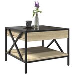 vidaXL Table basse avec LED infini chêne sonoma 50x50x38 cm