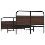 vidaXL Cadre de lit en métal sans matelas chêne marron 137x190 cm