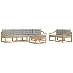 vidaXL Ensemble de canapés d'extérieur 6 Pièces Blanc et gris clair