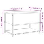vidaXL Banc de rangement noir 70x42 5x47 cm bois d'ingénierie