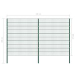 Vidaxl panneau de clôture avec poteaux fer 3 4 x 2 m vert